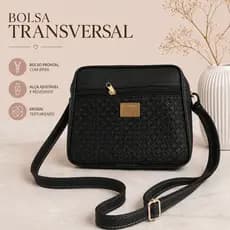 Bolsa Feminina de Ombro Transversal em Couro Sintético