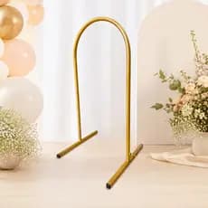 Mini Arco Painel Romano de Mesa 60 cm Decoração de Festa Aniversários Buffet - Aço Dourado