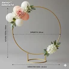 Mini Arco Redondo Decorativo Suporte para Balões Festa Aniversário Chá Revelação