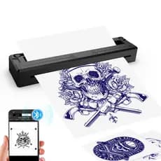 Impressora térmica portátil M8 para adesivos de tatuagem que imprime imagens sombreadas.