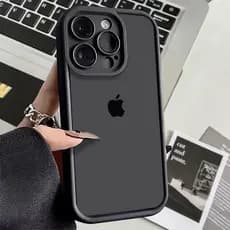 Capinha Capa de silicone Anti-impacto correntes a preto para iPhone 13 14 15 16 X XR 7 8 11 12  pro max plus case