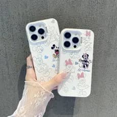 Anti-impacto silicone Capinha capa Fosco Mickey para iPhone 7 8 11 12 13 14 15 16 pro max plus x/xs xr XSMAX