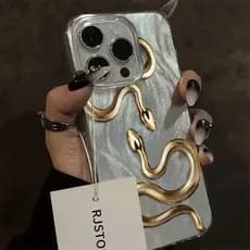 Capinha Capa Resistente A Choques De serpente dourada para iPhone xs xr max 7 plus 12 11 13 14 15 16 17 pro max case