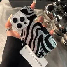 Capinha Capa silicone  Anti-impacto A Choques De estampa de zebra iPhone xr xs max 7 plus 11 12 13 14 15 16 pro max CASE