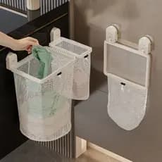 [Novo produto] Ventosa Cesto de roupas sujas Cesto de roupas sujas domésticas Montado na parede Banheiro dobrável Cesto