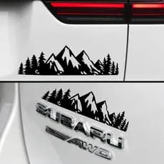 Comércio exterior floresta neve montanha adesivos de carro tronco logotipo adesivos janela vidro pára-choques exclusivo