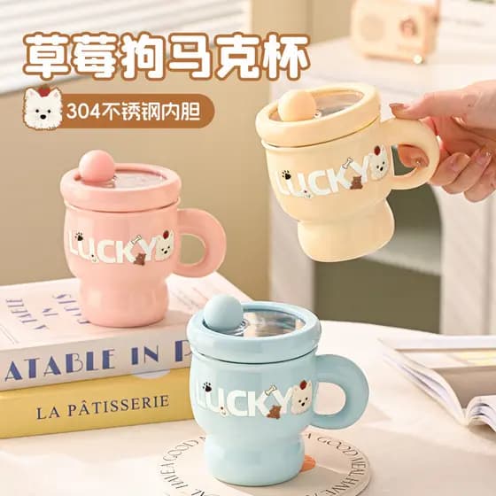 [Estoque pronto] Caneca de aço inoxidável 304 com tampa com copo de água selado Copo de grande capacidade e alto valor X