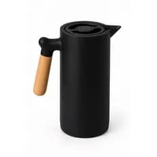 Garrafa Térmica 1 Litro com Alça de Madeira Nórdica Café Chá Cabo de Madeira Temperatura Wood Luxo