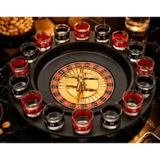 Jogo De Roleta Drink Cassino 16 Copos Vidro Shot Dose Bebida Diversão Festas Jogos Brincadeira Amigos Família Adulto