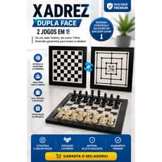Jogo Xadrez Trilha Tabuleiro Plástico 24cm ou 32cm 2 Em 1 Raciocínio Brinquedo Clássico Grande e Pequeno Dutati
