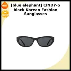 [Elefante Azul] Óculos De Sol Pretos Da Moda Coreana CINDY-S/Coreanos/Estilo Olho De Gato/100 % Genuíno KPIKSHOP