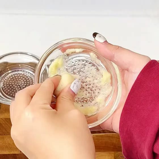Moedor de alho de vidro doméstico gengibre moagem tigela gengibre inhame purê comida complementar ferramenta útil temper