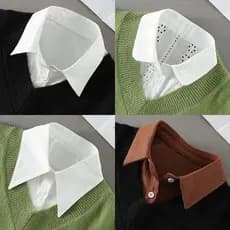Blusa Feminina Elegante Com Gola Falsa/Camisa Retrô Fuel LOV0