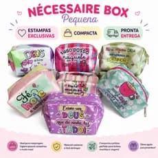 Nécessaire Box Pequena Feminina Estampada | Porta Maquiagem Necessaire Organizadora Compacta com Zíper