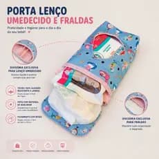 Organizador Bebê Porta Fraldas e Lenço Umedecido Para Bolsa Maternidade