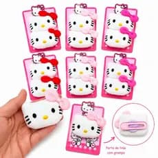 Presilha Hello Kitty Pelúcia Infantil Kit com 1 par com 2 presilha  Laço Rosa TikTok Kawaii