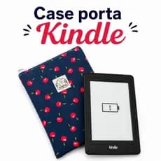 Case Porta Kindle Acolchoado com Zíper | Capa Protetora Estampada | Organizador para Kindle e Tablet