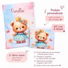 Porta Caderneta de Vacinação Personalizado + Brinde Porta Cartão | Capa caderneta Infantil | Documentos do Bebê