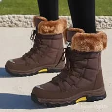 Botas de Neve Femininas Plus Size em Algodão com Forro de Lã |     Calçados de Inverno para Caminhadas ao Ar Livre, Quen