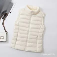 (12 cores) Colete Feminino Leve de Pluma Uniqlo Sem Mangas de Alta Qualidade e Quente 9KOE NE7X