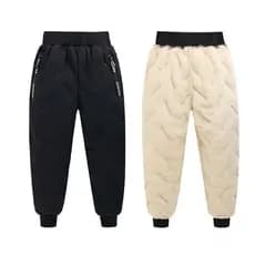 Calças de Pelúcia para Crianças (Meninas e Meninos) Espessas e Quentes com Cintura Elástica para Uso Casual Esportivo 9Q