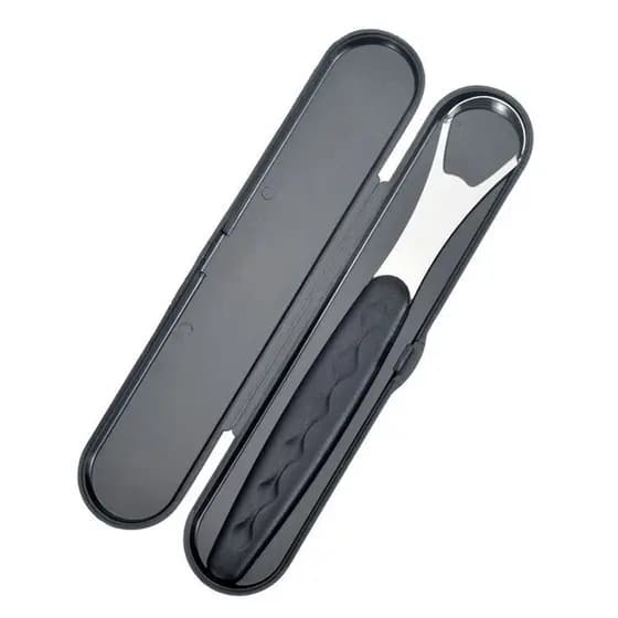 Limpador De Raspador De Língua De Aço Inoxidável De Metal Reutilizável E Escova De Hálito Fresco Ecológica JWDE
