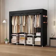 Guarda Roupa Dobrável Aço GROSSO Armário Organizador Multiuso Roupeiro Cabideiro Sapateira