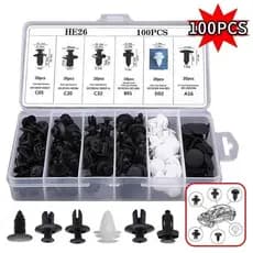 Kit 100 Pçs Fixadores Presilha Parafuso Plástico Automotivo