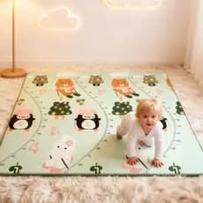Tapete infantil dupla face dobrável 200×180×0,6 cm antiderrapante e anti-impacto S13