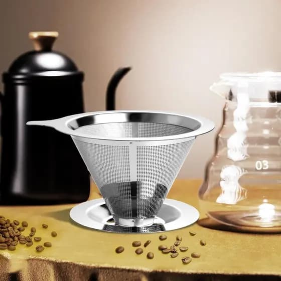 Filtro de Café Inox 103 Aço 304 Reutilizável Dupla Filtragem Permanente Ecológico