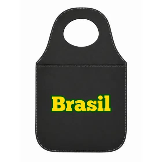 Lixeira para carro PREMIUM  tema BRASIL couro ecológico lixeira automotivo resistente ENVIO RÁPIDO