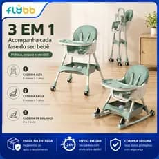 Flybb Cadeira de Alimentação Bebê Dobrável Portátil Segura e Confortável para Refeições
