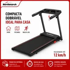Northmarch Esteira Elétrica Dobrável Compacta para Caminhada e Corrida Leve 12 km/h Até 120kg Painel LED