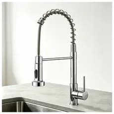 Torneira Gourmet para Cozinha Cromada Aço Inoxidável Bancada Monocomando 2 Modos Quente e Frio