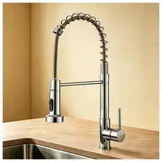 Torneira de Cozinha Gourmet Misturador Chuveirinho 2 Jatos Inox Premium Prata Giratória 360° para Mesa