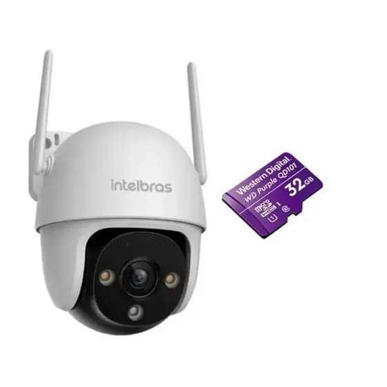 Câmera IP Wi-Fi Mini Speed Dome iM7 S Full Color Intelbras 1080p c/ Micro SD 32GB WD Purple