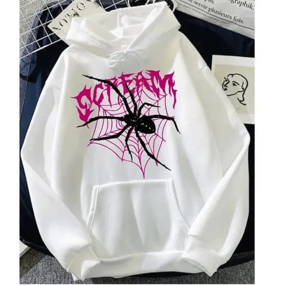Moletom Canguru Moda Inverno Spider Aranha Unissex Blusao Capuz Estiloso Desenho Feminino