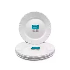 Jogo De Pratos Rasos Opaline Branco Nadir Original 25,5CM Resistente Jantar/Almoço