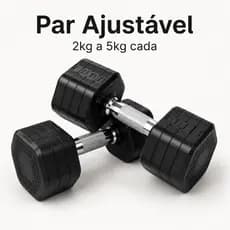 Par de Halteres Ajustáveis 2kg a 5kg Cada  Treino em Casa Musculação Fortalecimento Promoção