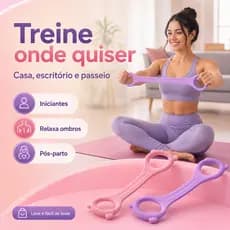 Faixa Elástica Yoga Pilates 8 Figuras, Banda Resistência Treino Braço Ombro Costas Fitness Em Casa