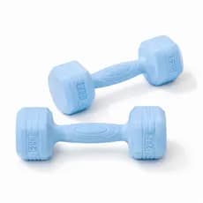 Um par de halteres de borracha de 2 kg, ideais para musculação, ioga e academias domésticas