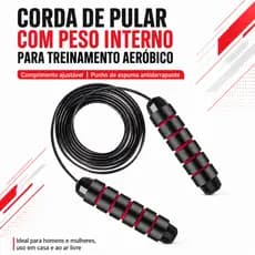 Corda de Pular Profissional Ajustável - Exercício Fitness Crossfit - Emagrecimento Cardio Resistente