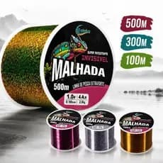 100m/300m/500m Linha Monofilamento Manchado Carbono Linha Líder Pesca De Carpa Afundando Mottling