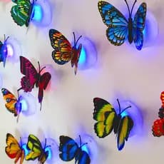 12 Unidades/Pacote  Bonito Borboleta LED  Luz De Cor Lâmpada Decoração Da Parede Casa Festa e Evento
