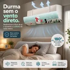 Defletor de Ar para Ar Condicionado Split Ajustável 180° Universal Sem Furos Proteção Contra Vento Direto Crianças Bebês