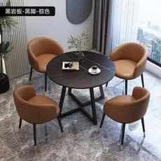 Mesa de jantar leve e luxuosa, cadeira de mesa de negociação, combinação de vendas, escritório, varanda, café, leite, lo