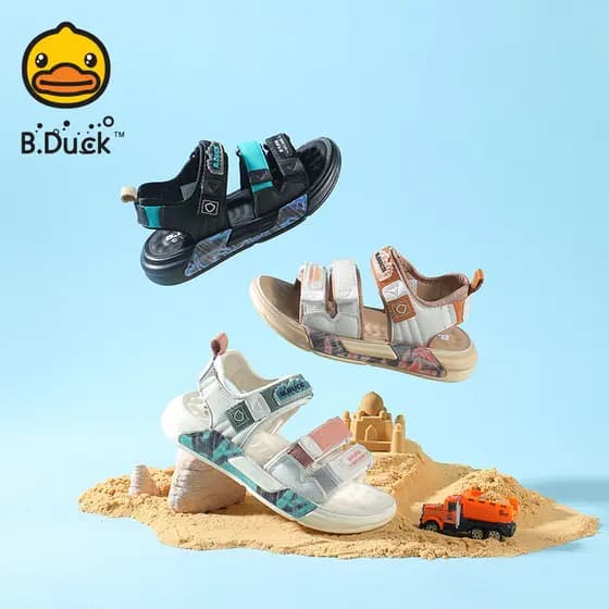 B.Duck pequeno pato amarelo sapatos infantis verão novo estilo meninos sandálias sola macia antiderrapante sapatos da mo