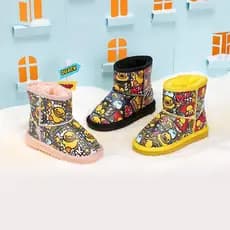 B.Duck Pequeno Pato Amarelo Sapatos Infantis Crianças Botas de Neve Inverno Meninos Meninas Botas Antiderrapantes Quente