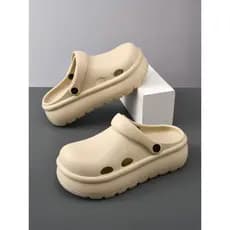 Sapatos de sola grossa com buraco aumentado, meia chinelos masculinos de verão, uso externo, Baotou, pessoas preguiçosas