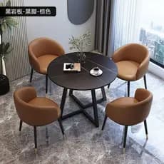 Mesa de jantar leve e luxuosa, cadeira de mesa de negociação, combinação de vendas, escritório, varanda, café, leite, lo